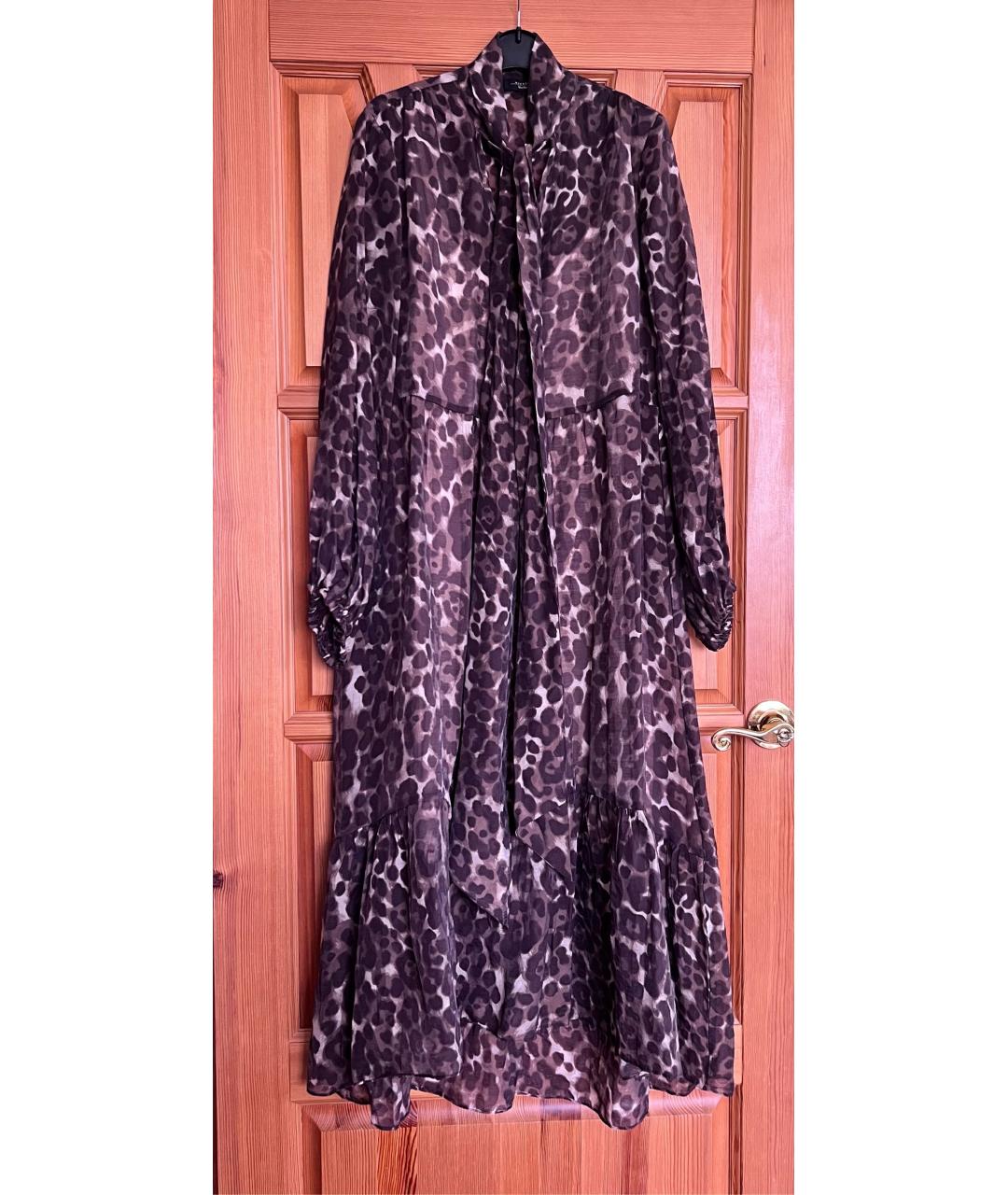 WEEKEND MAX MARA Коричневое хлопковое повседневное платье, фото 4