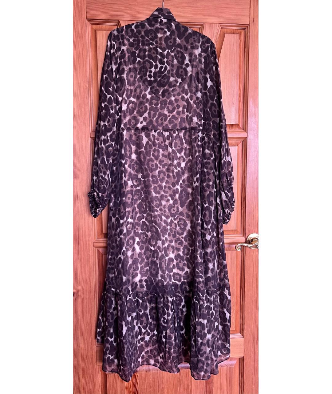 WEEKEND MAX MARA Коричневое хлопковое повседневное платье, фото 2