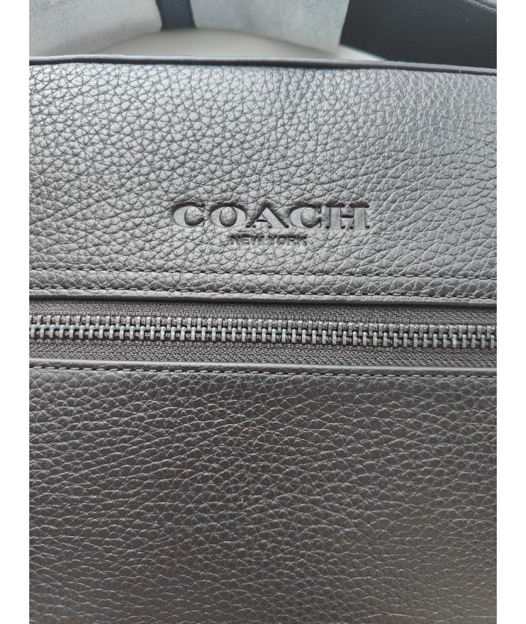 COACH Черная кожаная сумка на плечо, фото 9