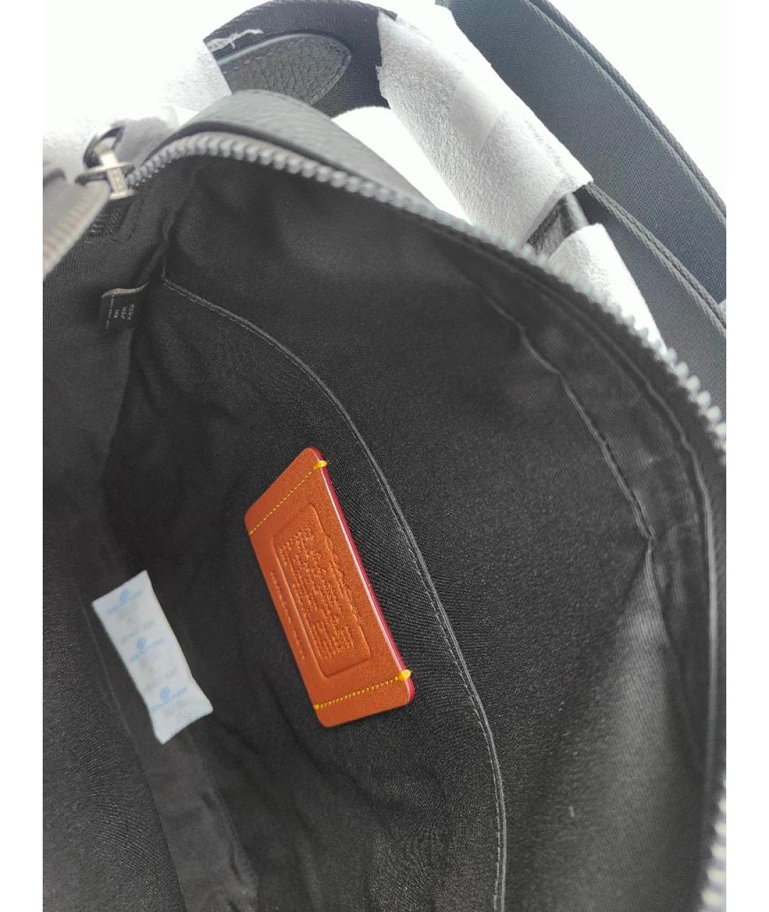 COACH Черная кожаная сумка на плечо, фото 4