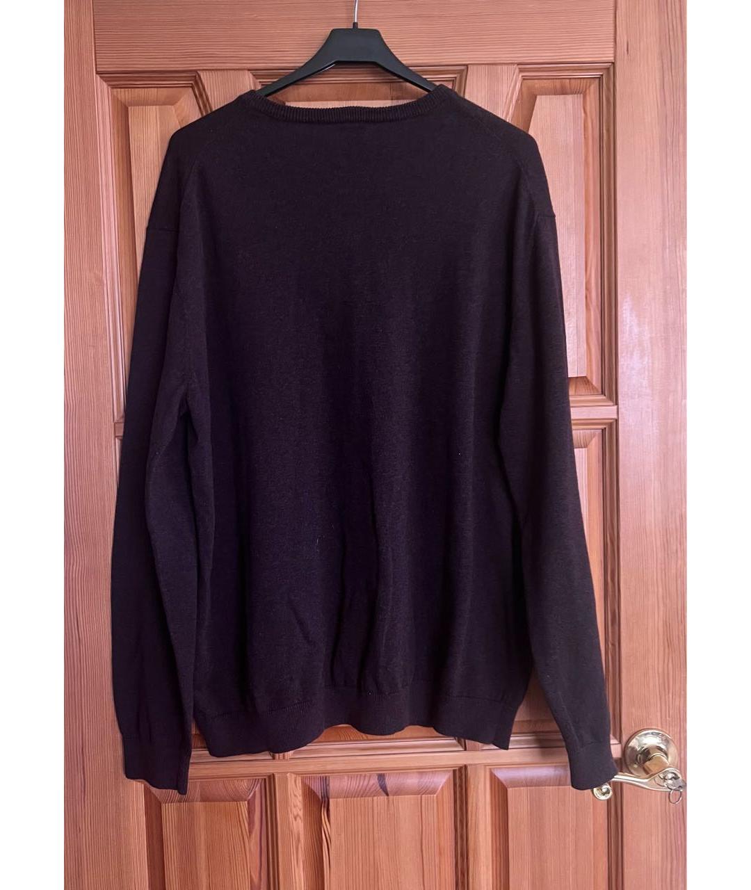 HUGO BOSS Коричневый шерстяной джемпер / свитер, фото 2