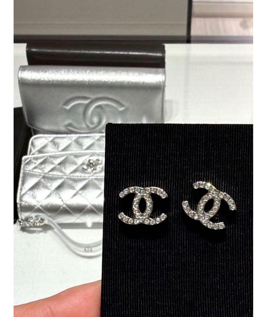 CHANEL Серебряные металлические серьги, фото 4