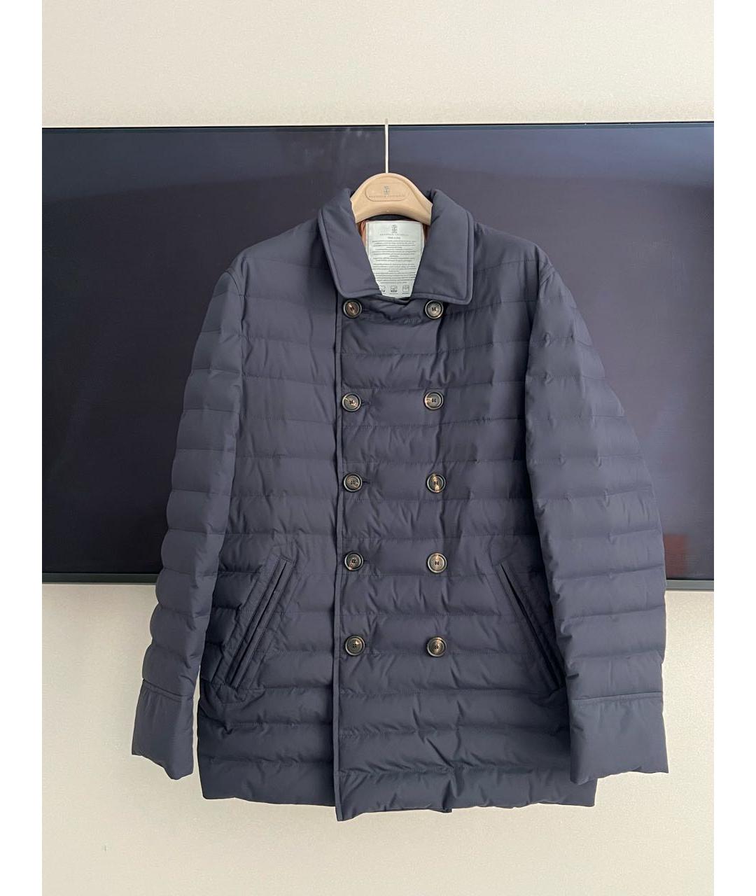 BRUNELLO CUCINELLI Темно-синий пуховик, фото 2