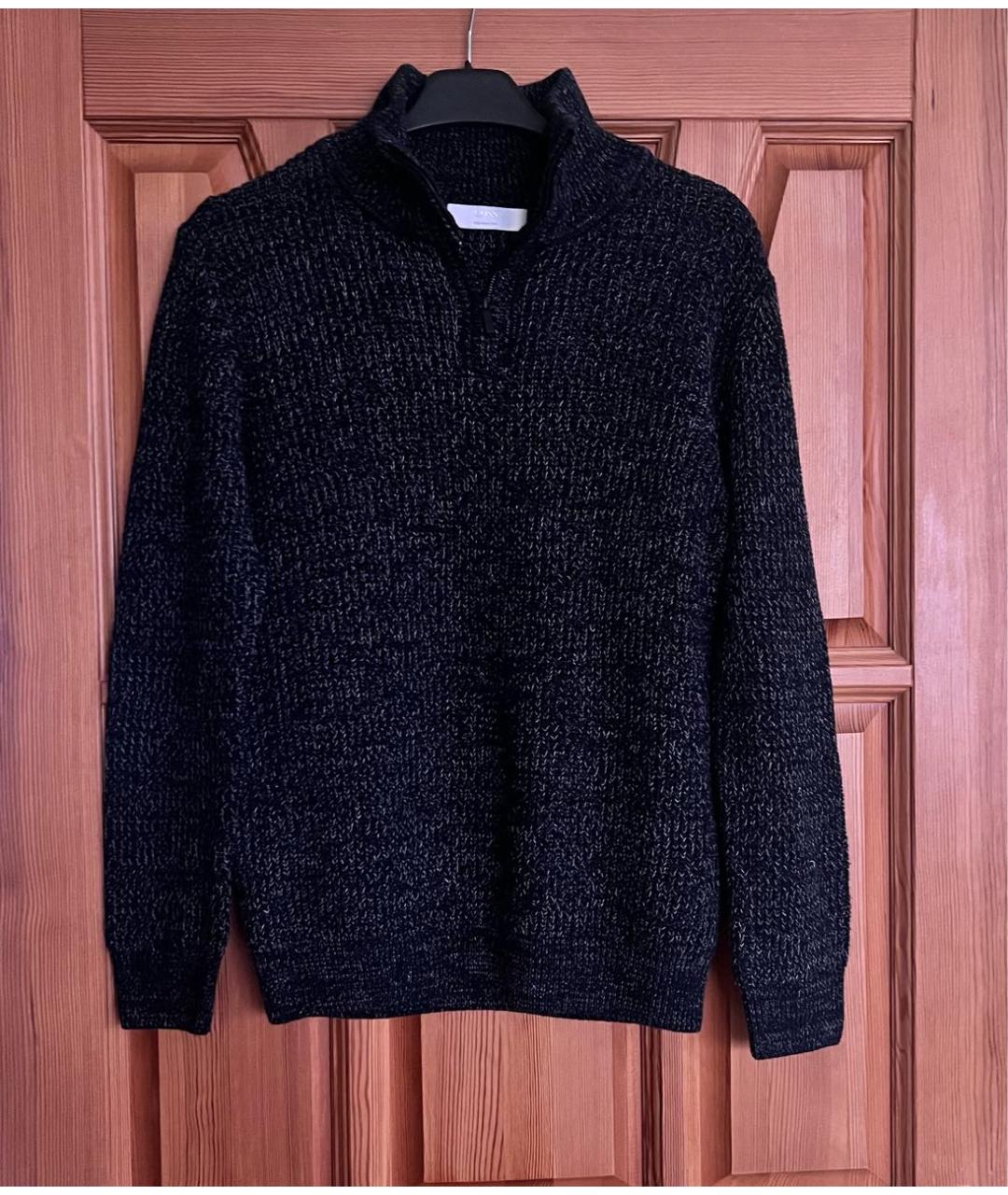 HUGO BOSS Черный хлопковый джемпер / свитер, фото 4