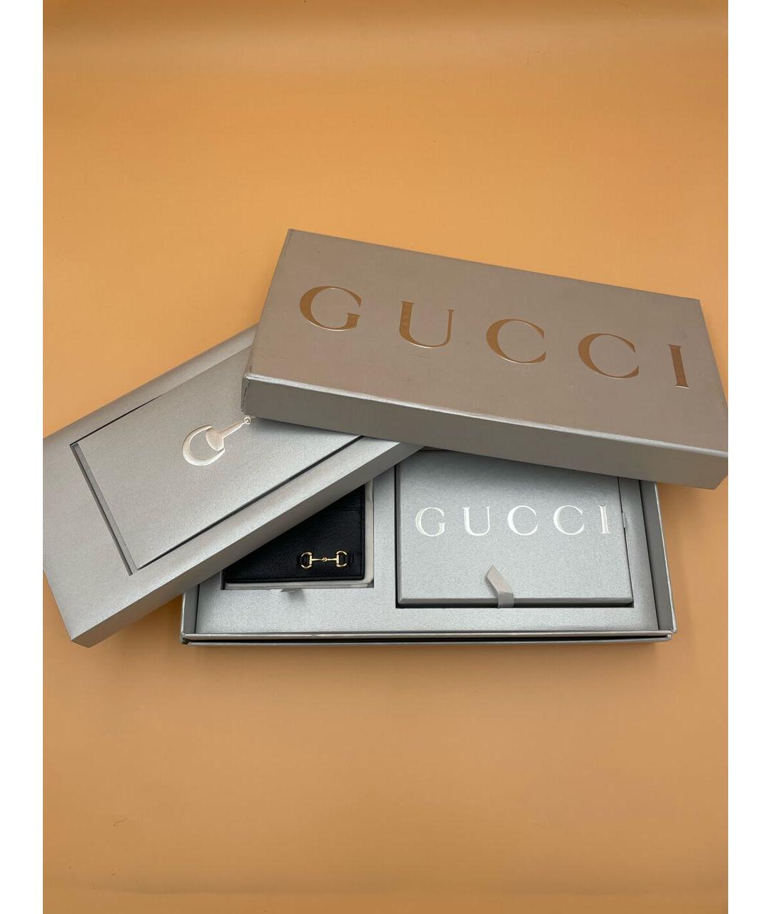 GUCCI Черный кожаный кардхолдер, фото 5