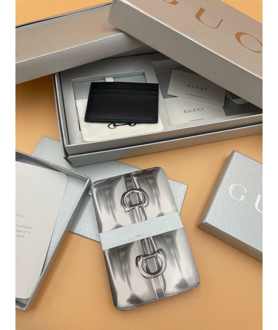 GUCCI Черный кожаный кардхолдер, фото 4