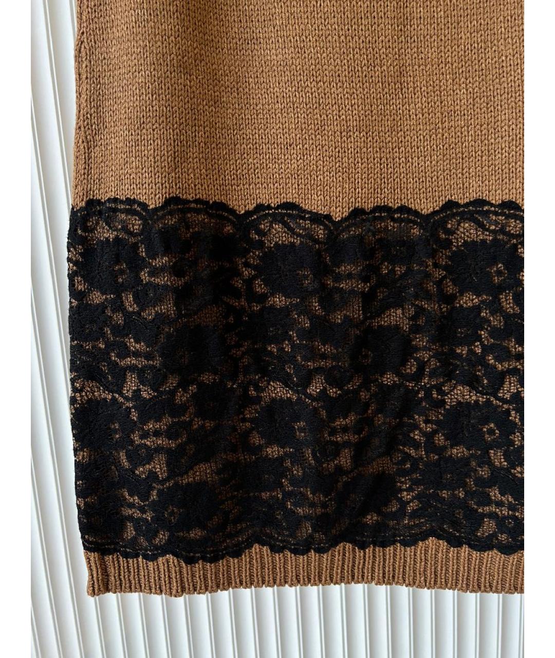 DOLCE&GABBANA Коричневый шерстяной джемпер / свитер, фото 4