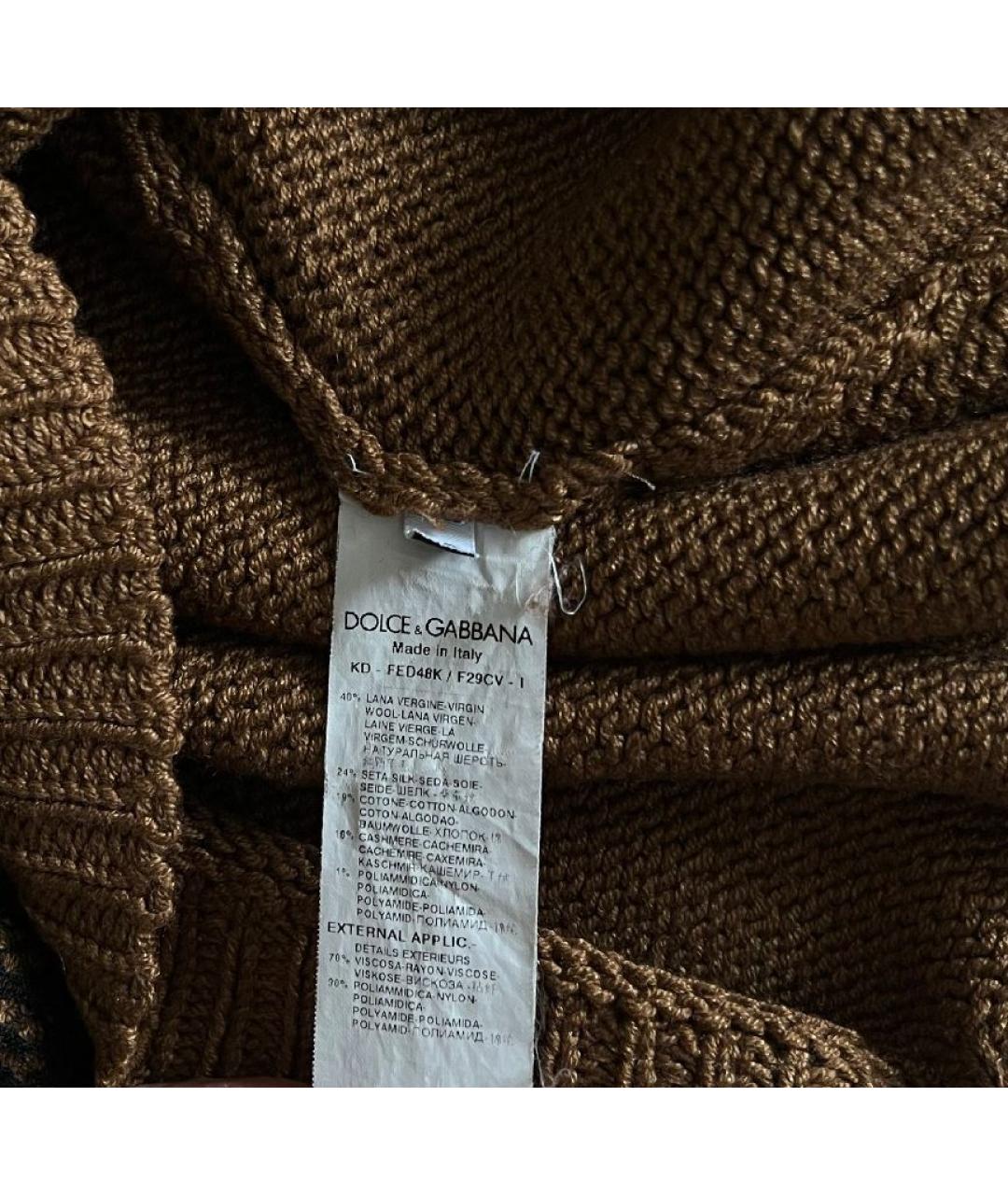 DOLCE&GABBANA Коричневый шерстяной джемпер / свитер, фото 7
