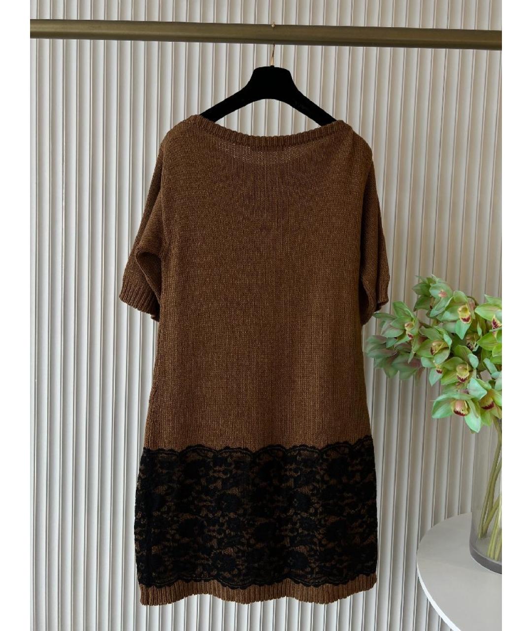 DOLCE&GABBANA Коричневый шерстяной джемпер / свитер, фото 2