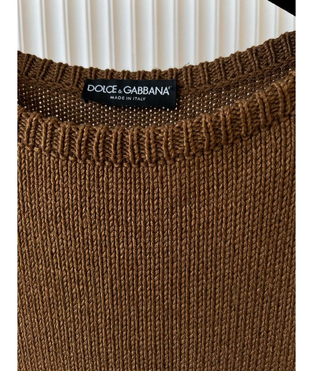 DOLCE&GABBANA Коричневый шерстяной джемпер / свитер, фото 3