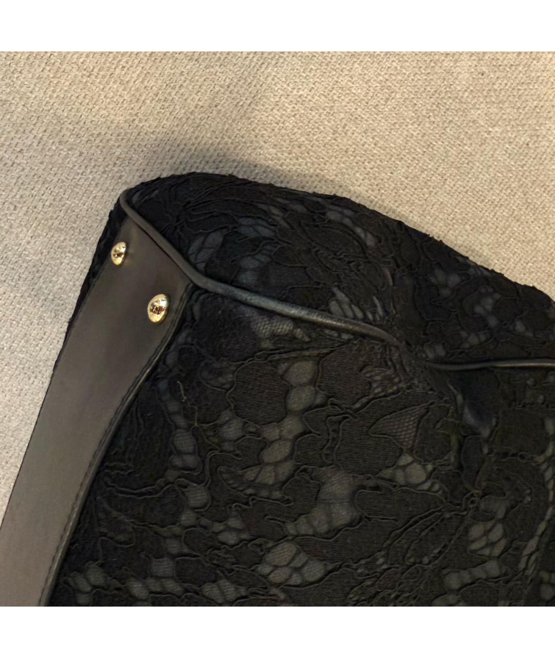 DOLCE&GABBANA Черная кожаная сумка с короткими ручками, фото 4