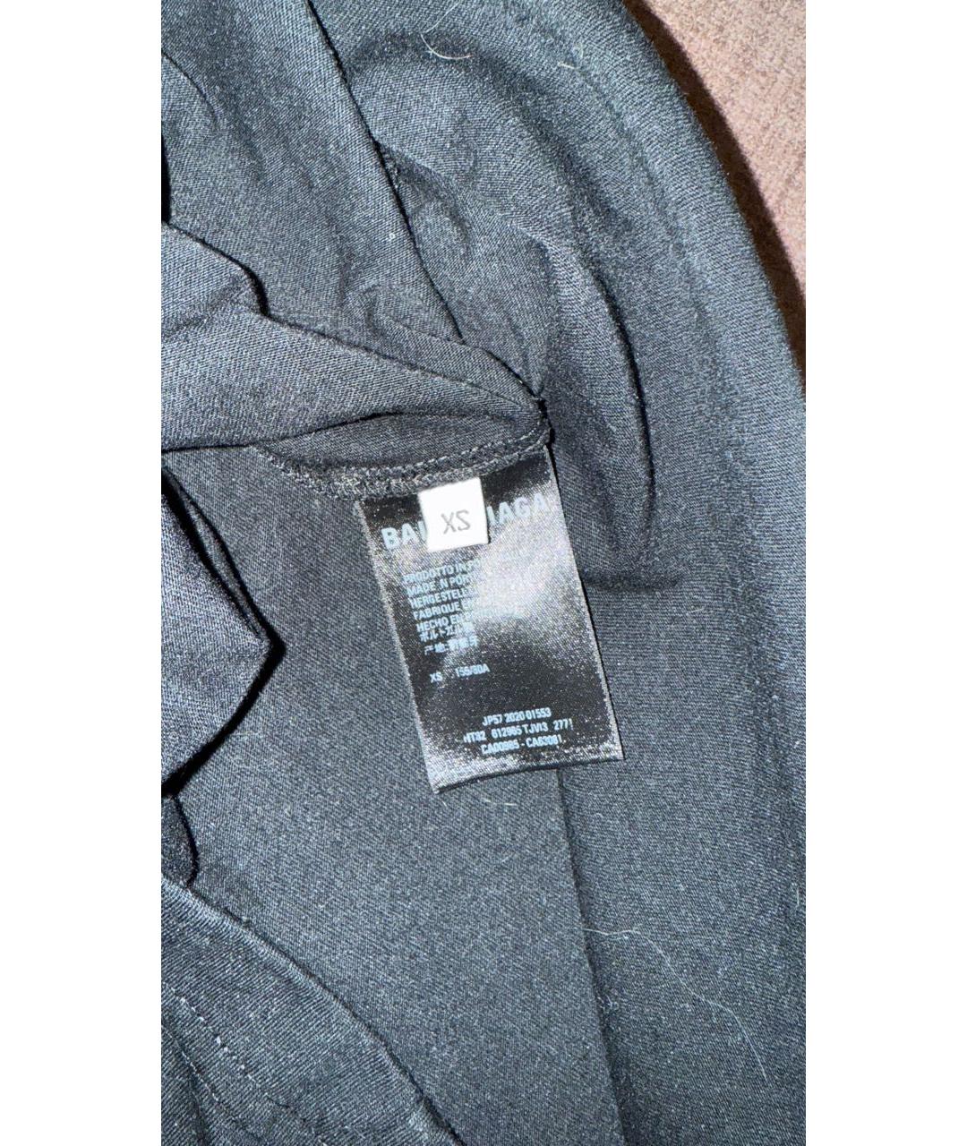 BALENCIAGA Черная хлопковая футболка, фото 4