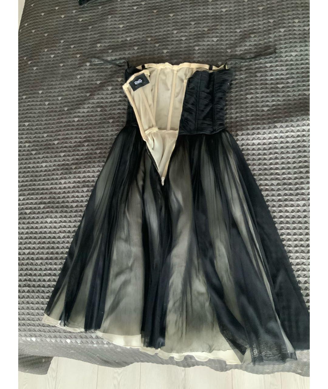 DOLCE&GABBANA Черное сетчатое вечернее платье, фото 4