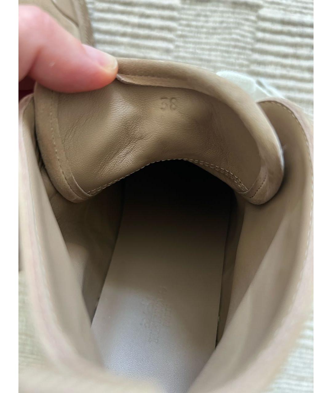 HERMES Бежевые замшевые ботинки, фото 2