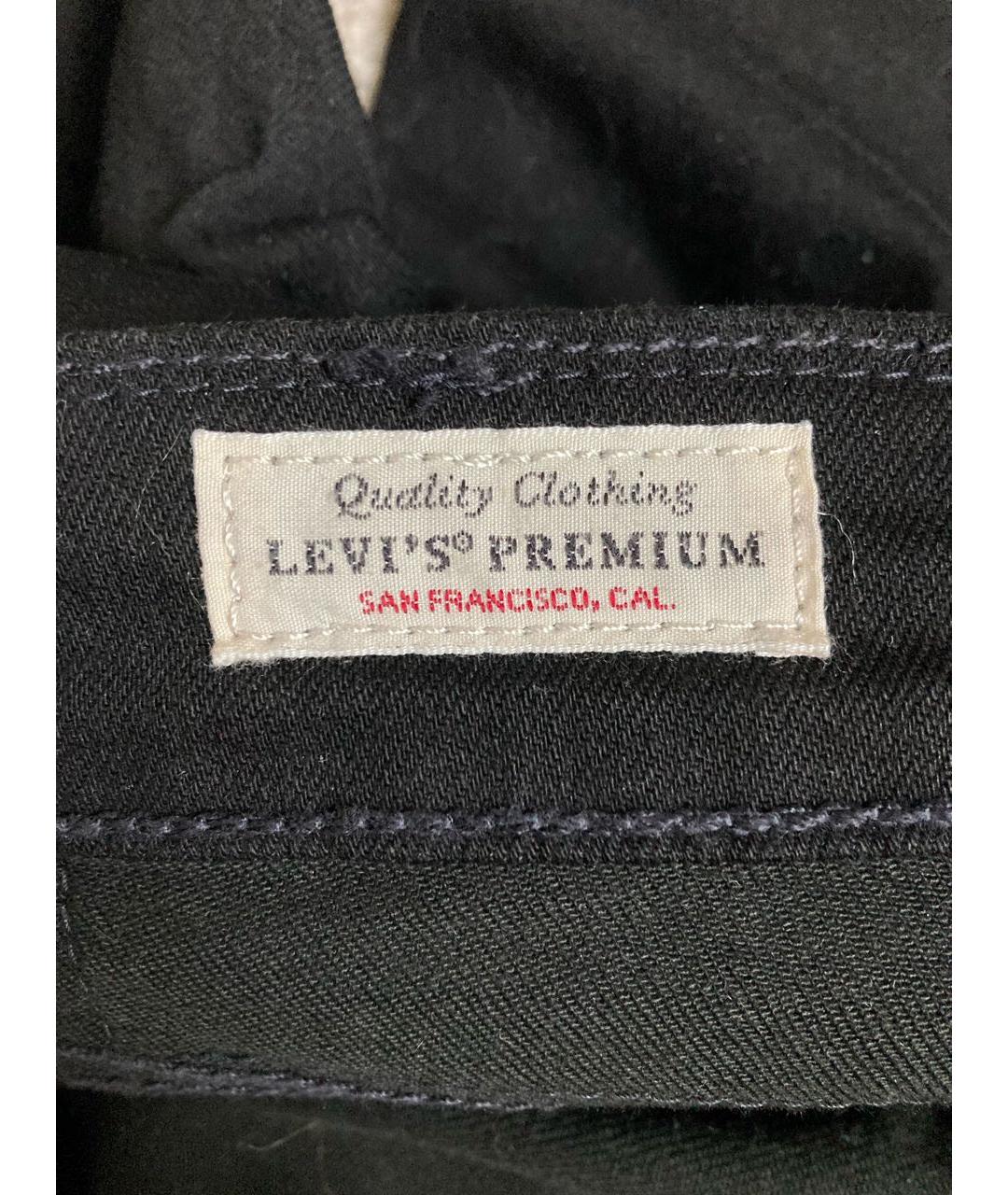 LEVI'S Черные хлопко-эластановые прямые джинсы, фото 3