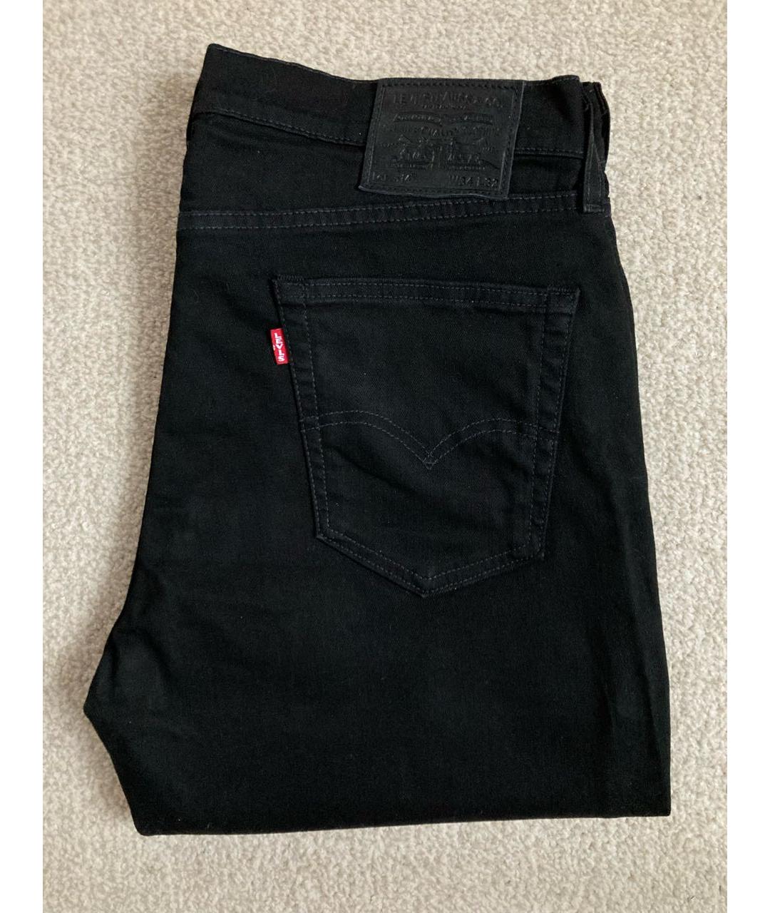 LEVI'S Черные хлопко-эластановые прямые джинсы, фото 6