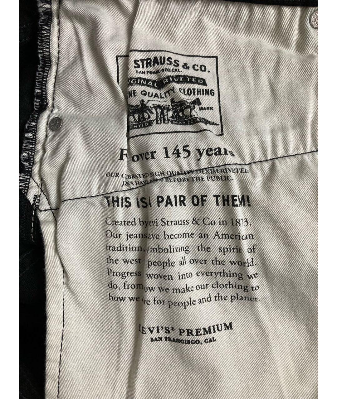 LEVI'S Черные хлопко-эластановые прямые джинсы, фото 5