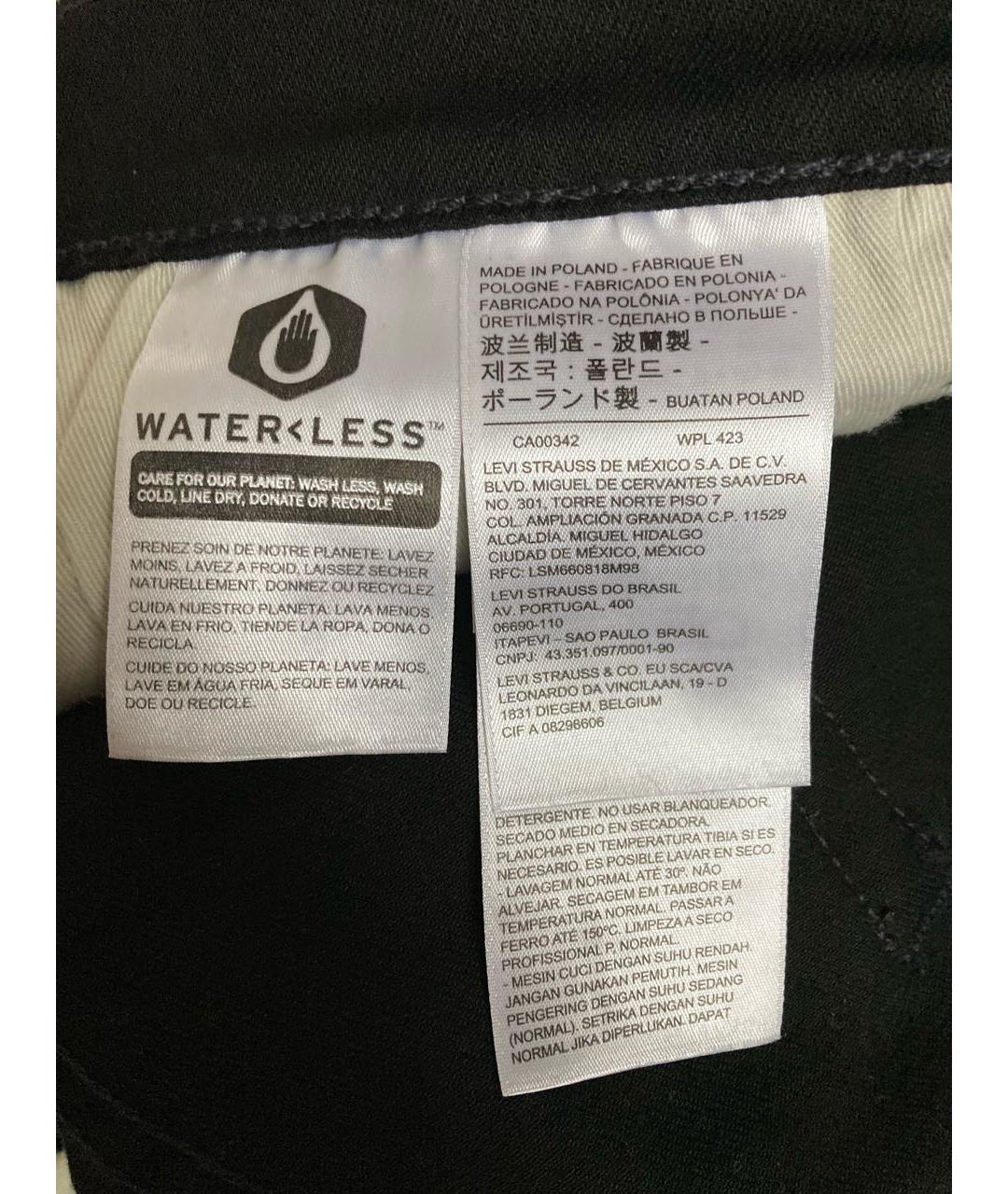 LEVI'S Черные хлопко-эластановые прямые джинсы, фото 4