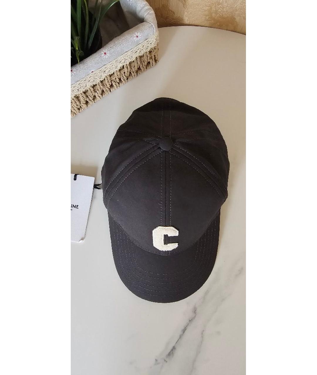 CELINE Антрацитовая хлопковая кепка, фото 3