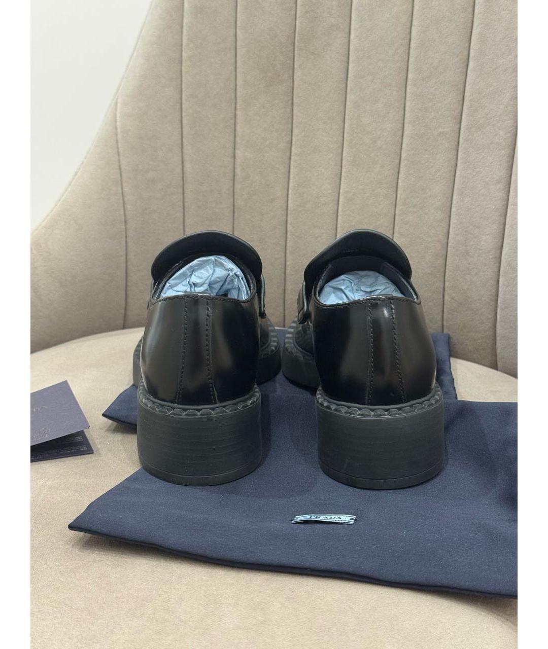 PRADA Черные кожаные туфли, фото 4