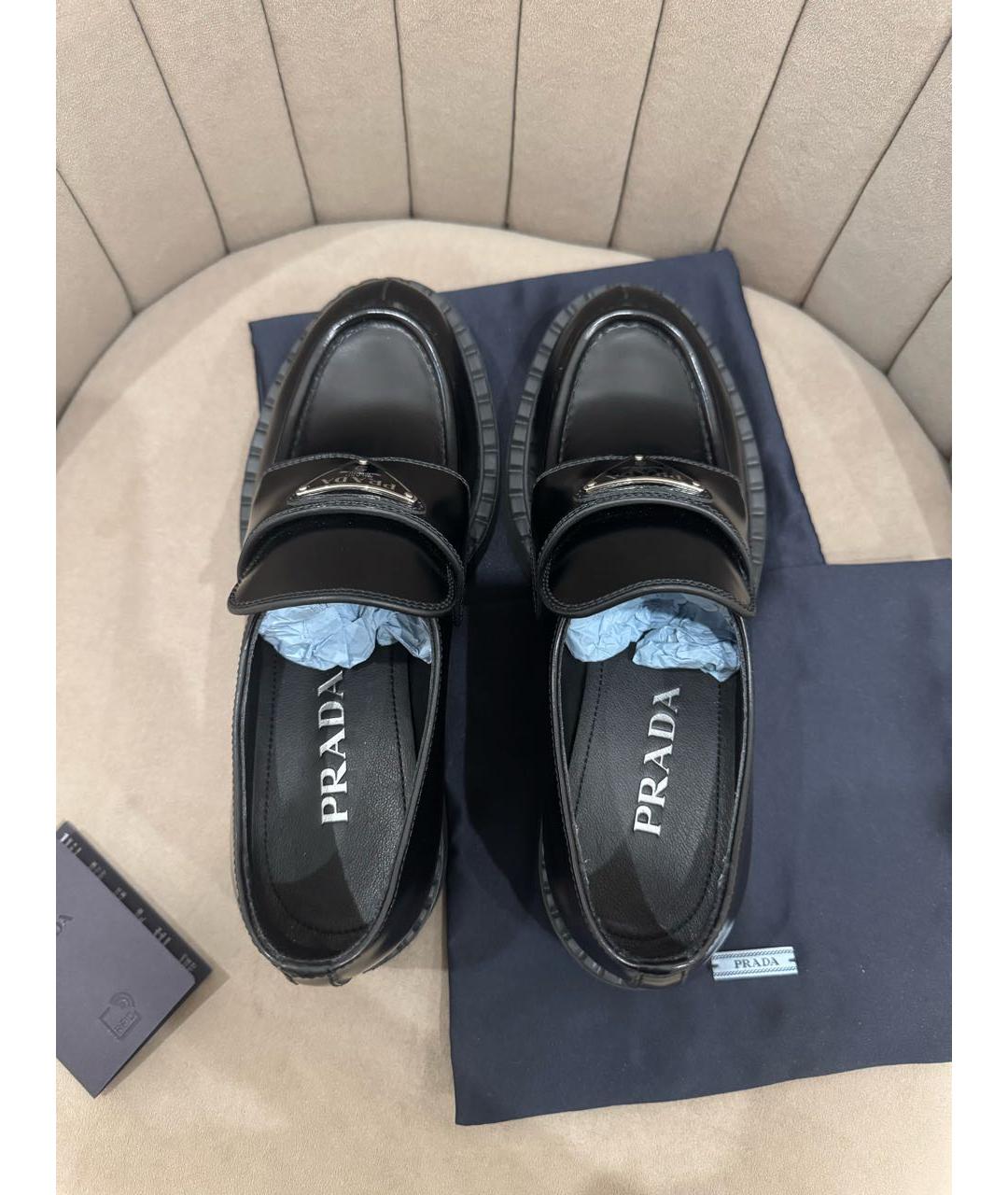 PRADA Черные кожаные туфли, фото 3