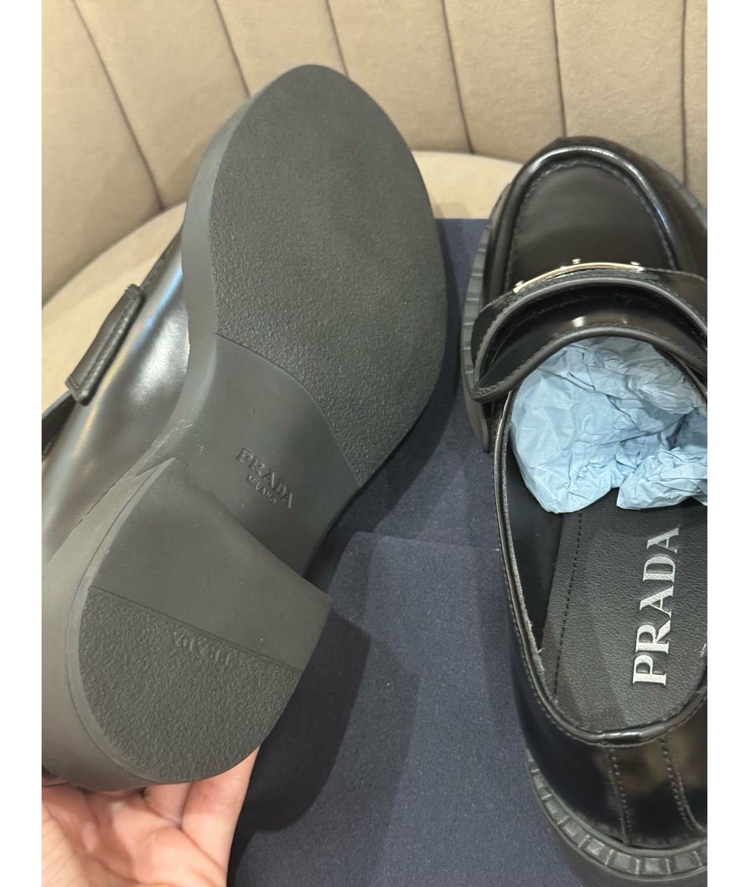 PRADA Черные кожаные туфли, фото 6