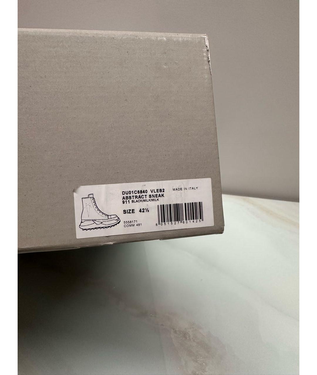 RICK OWENS DRKSHDW Черные кожаные высокие кроссовки / кеды, фото 6