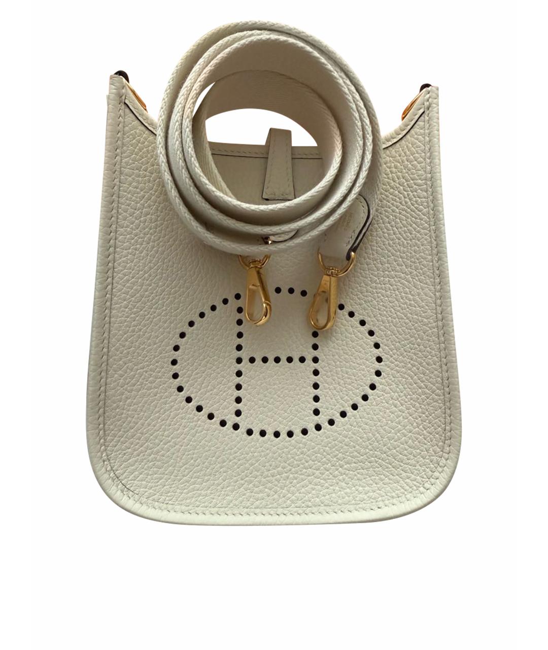 HERMES Белая кожаная сумка через плечо, фото 1