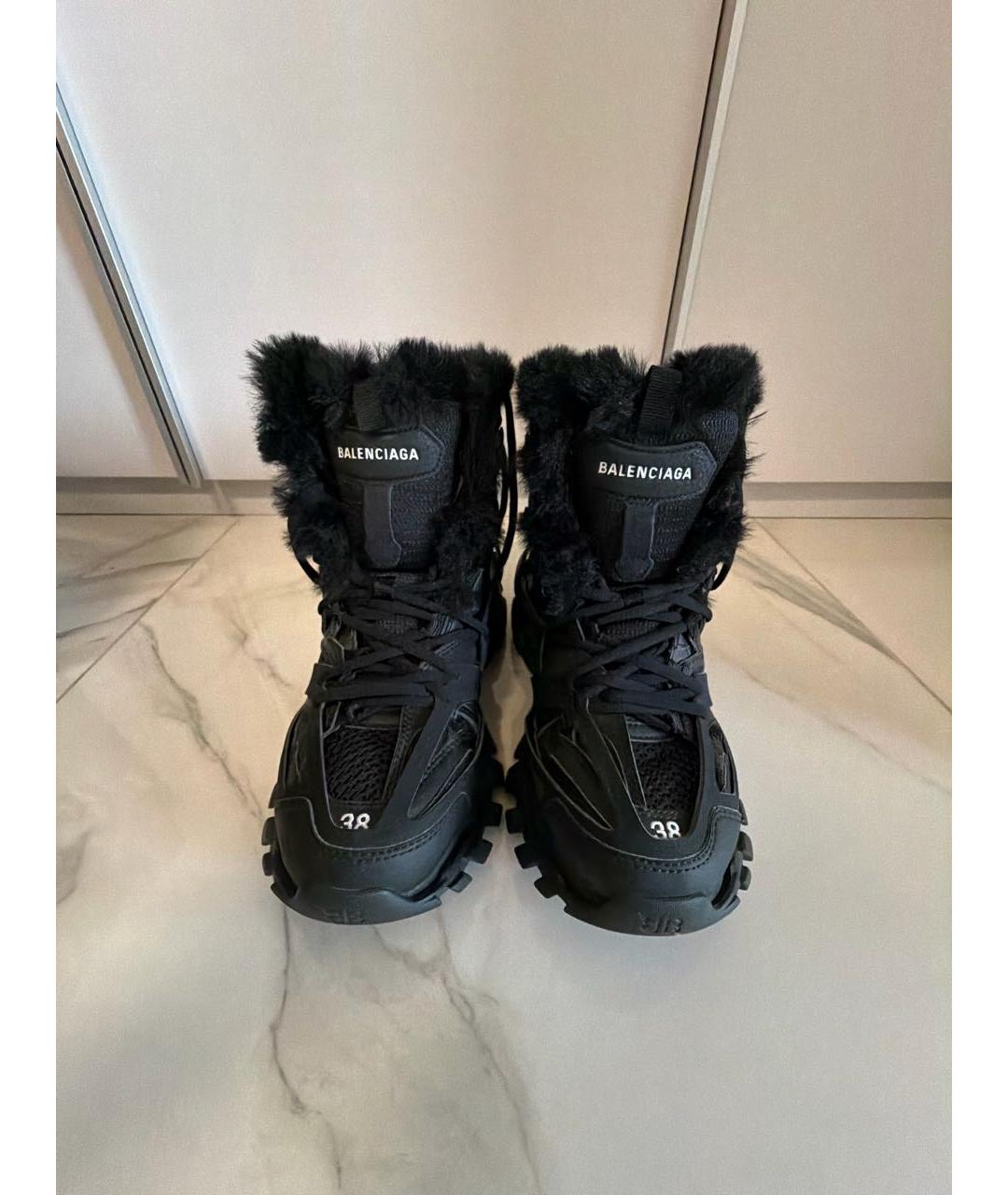 BALENCIAGA Черные текстильные ботинки, фото 2