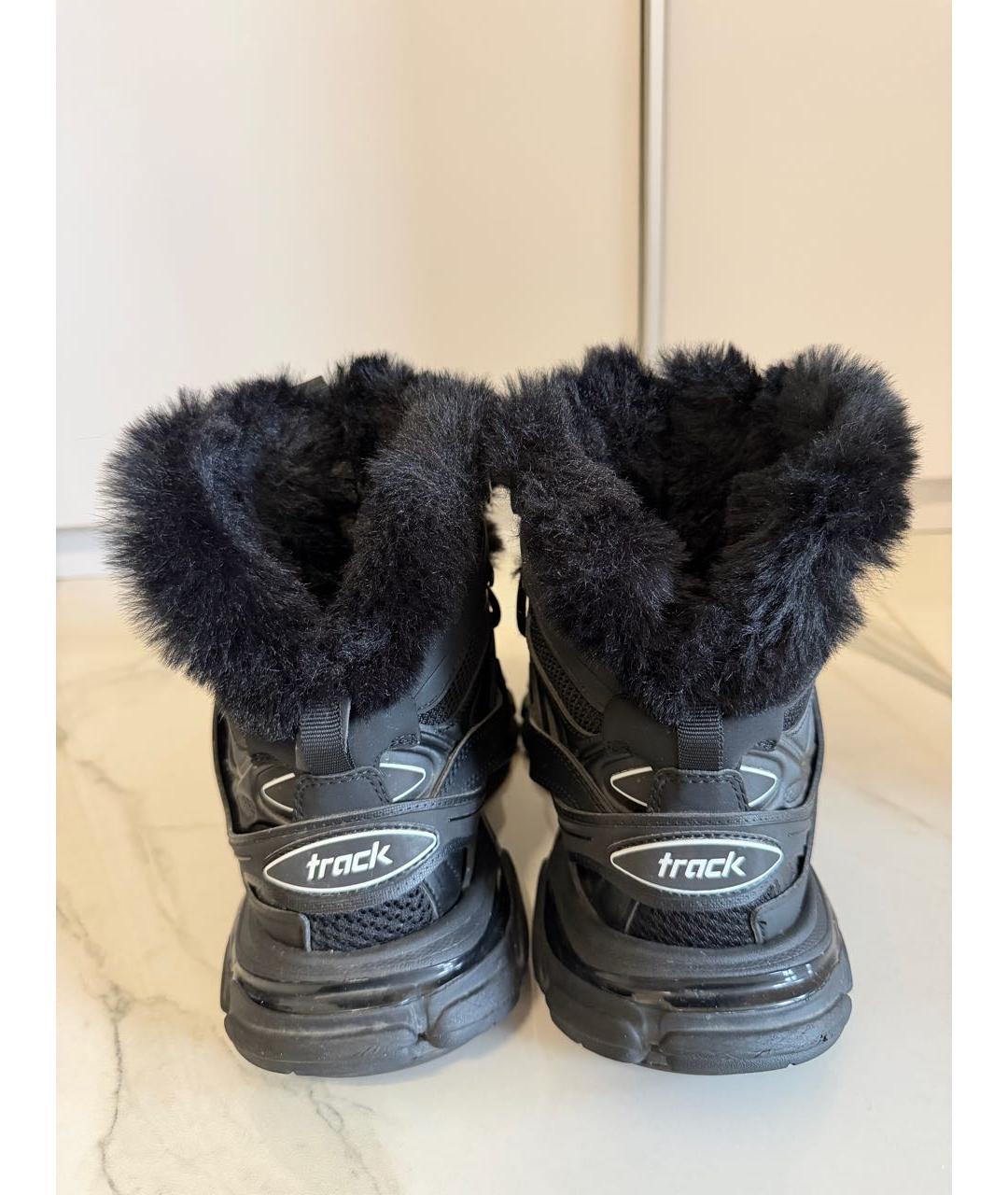 BALENCIAGA Черные текстильные ботинки, фото 4