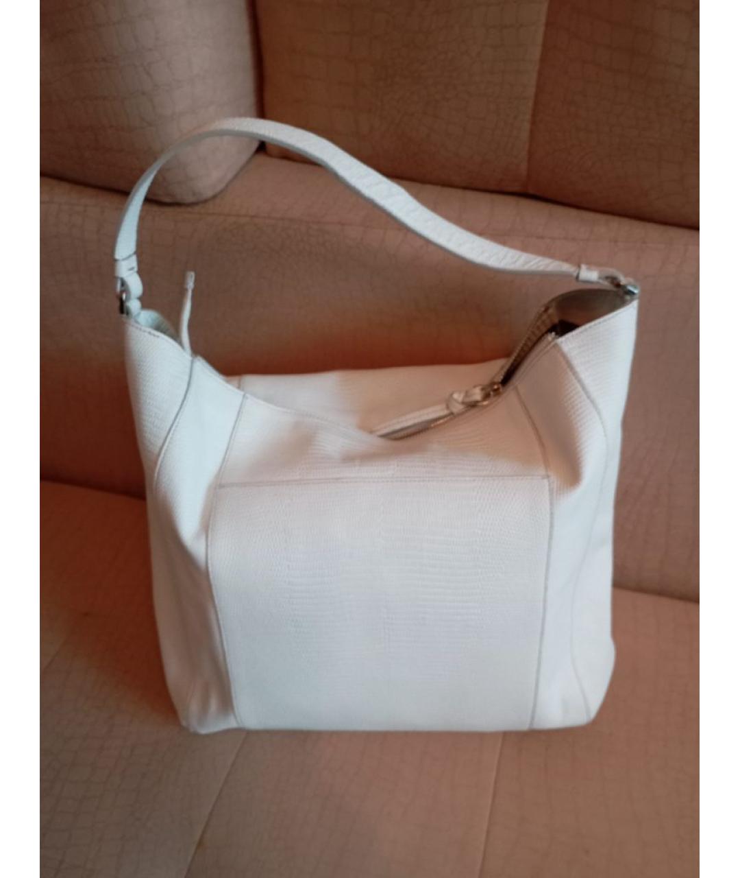 TRUSSARDI Белая кожаная сумка тоут, фото 3