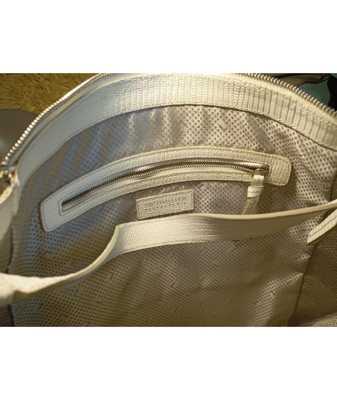 TRUSSARDI Белая кожаная сумка тоут, фото 4