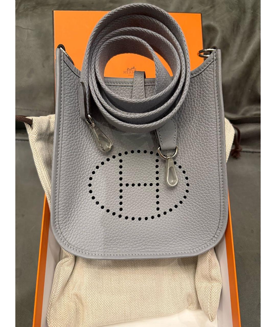 HERMES Голубая кожаная сумка через плечо, фото 3