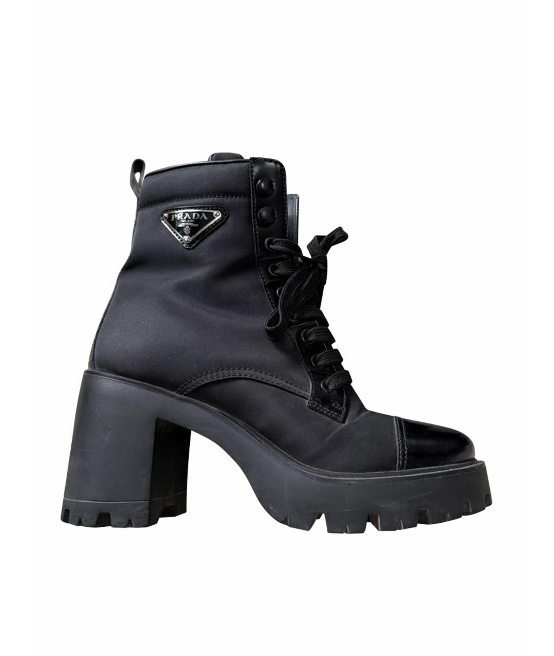 PRADA Черные текстильные ботильоны, фото 1