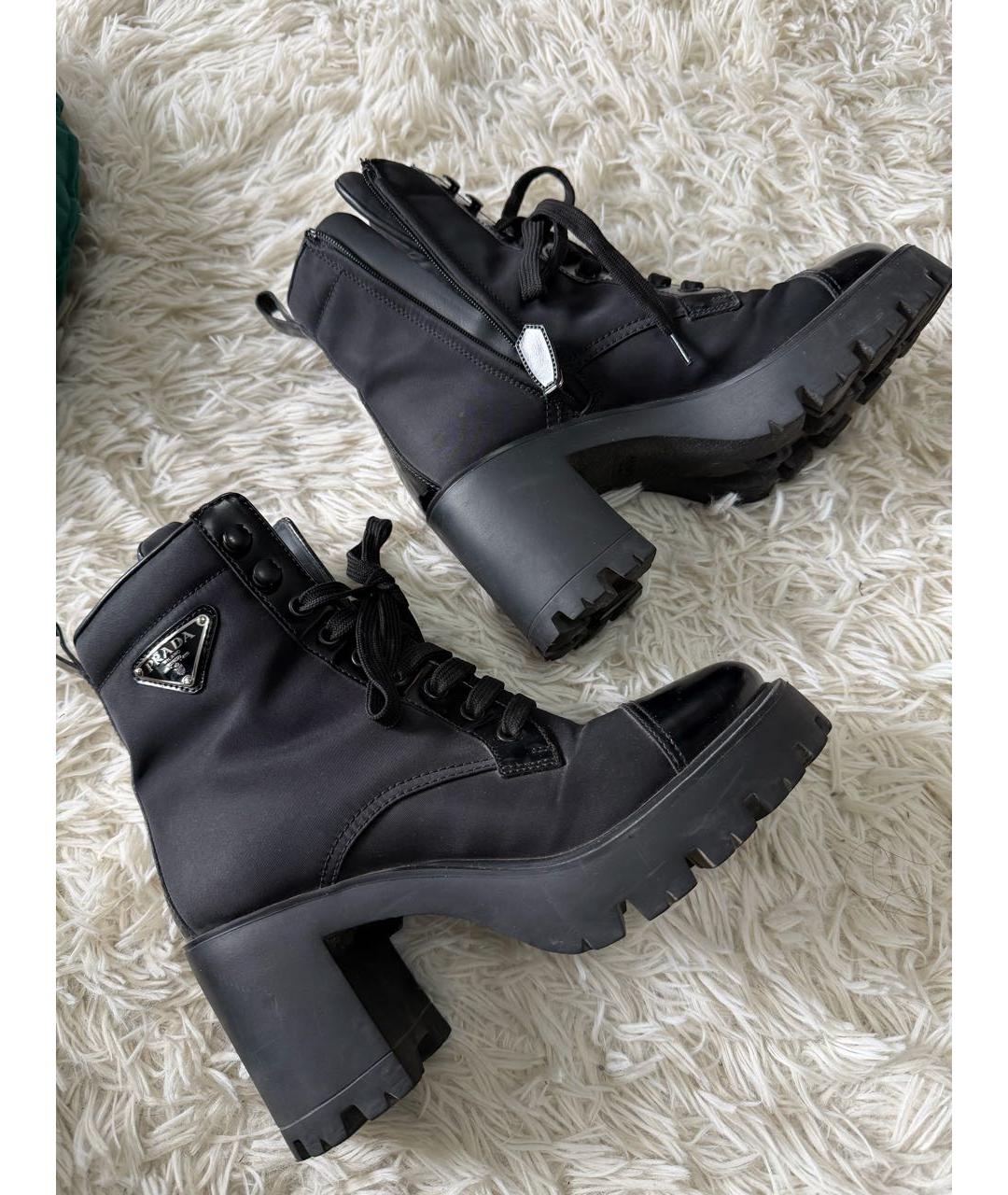 PRADA Черные текстильные ботильоны, фото 5