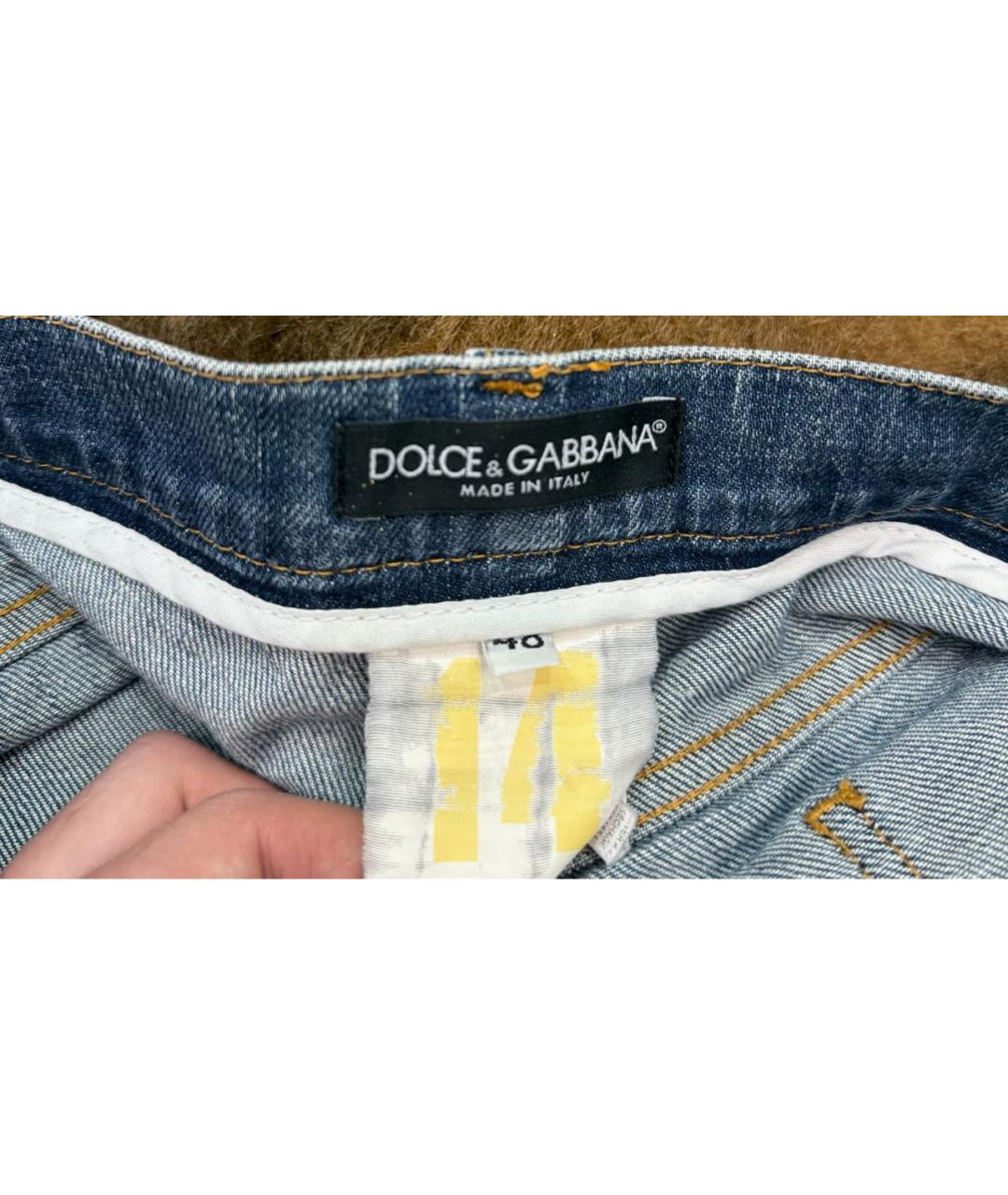 DOLCE&GABBANA Темно-синие хлопковые джинсы скинни, фото 5