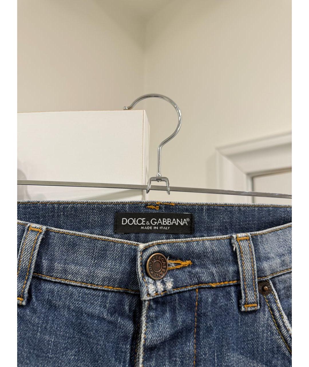 DOLCE&GABBANA Темно-синие хлопковые джинсы скинни, фото 4