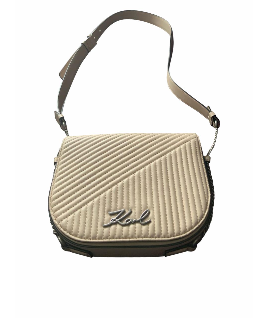 KARL LAGERFELD Бежевая сумка через плечо из искусственной кожи, фото 1