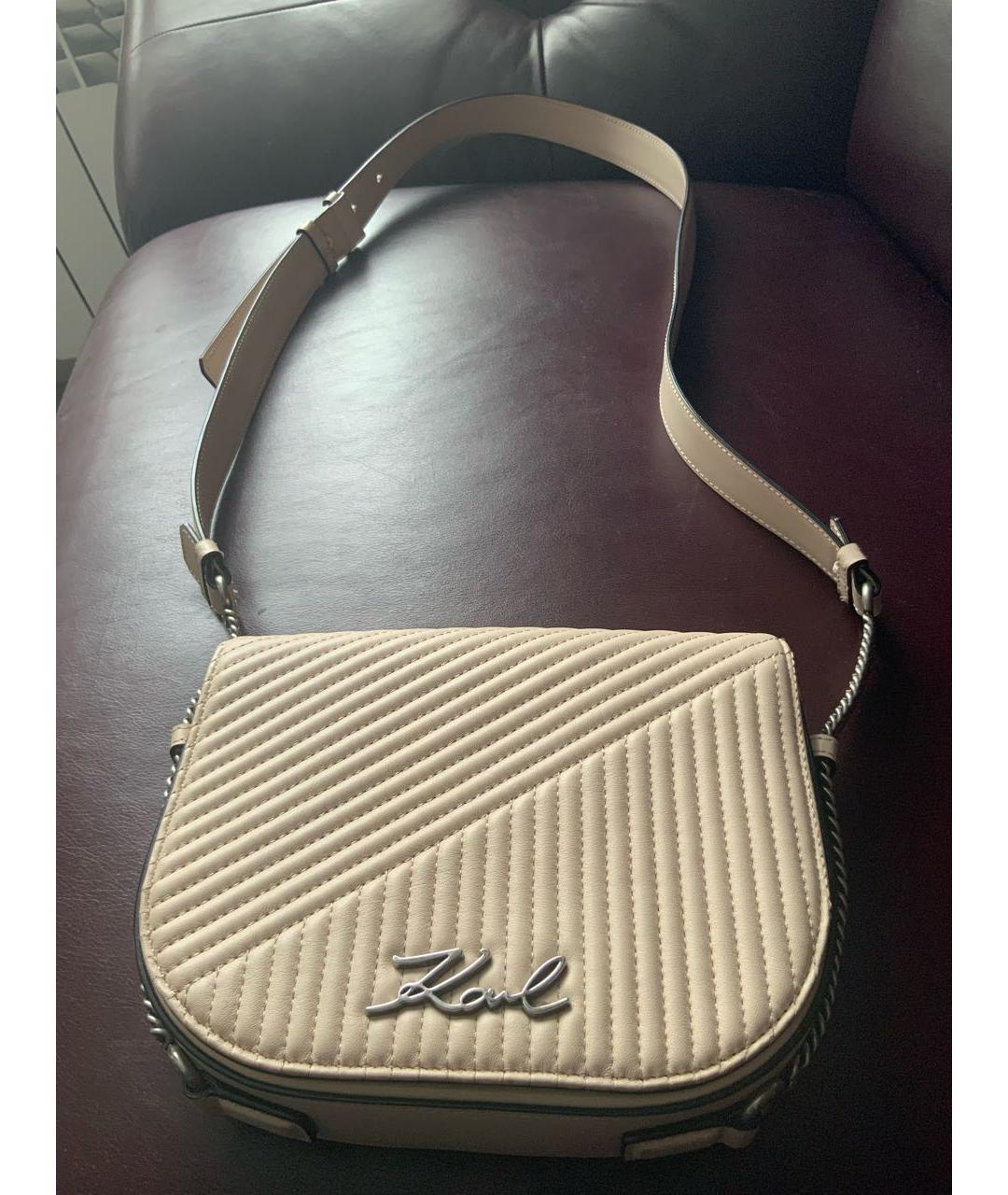 KARL LAGERFELD Бежевая сумка через плечо из искусственной кожи, фото 5