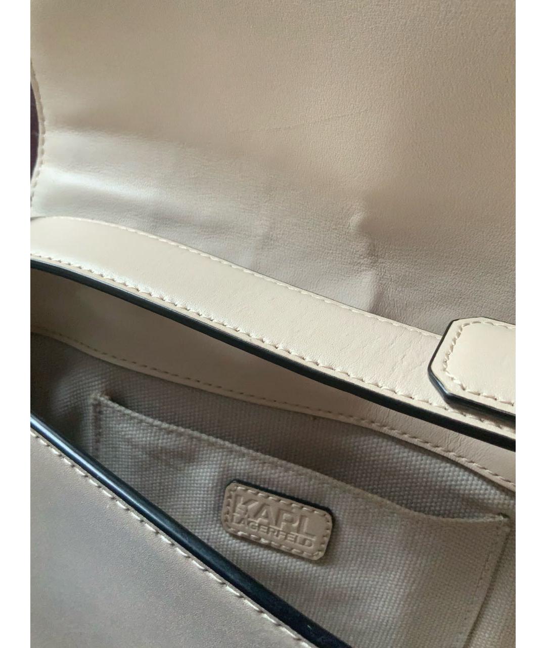KARL LAGERFELD Бежевая сумка через плечо из искусственной кожи, фото 3