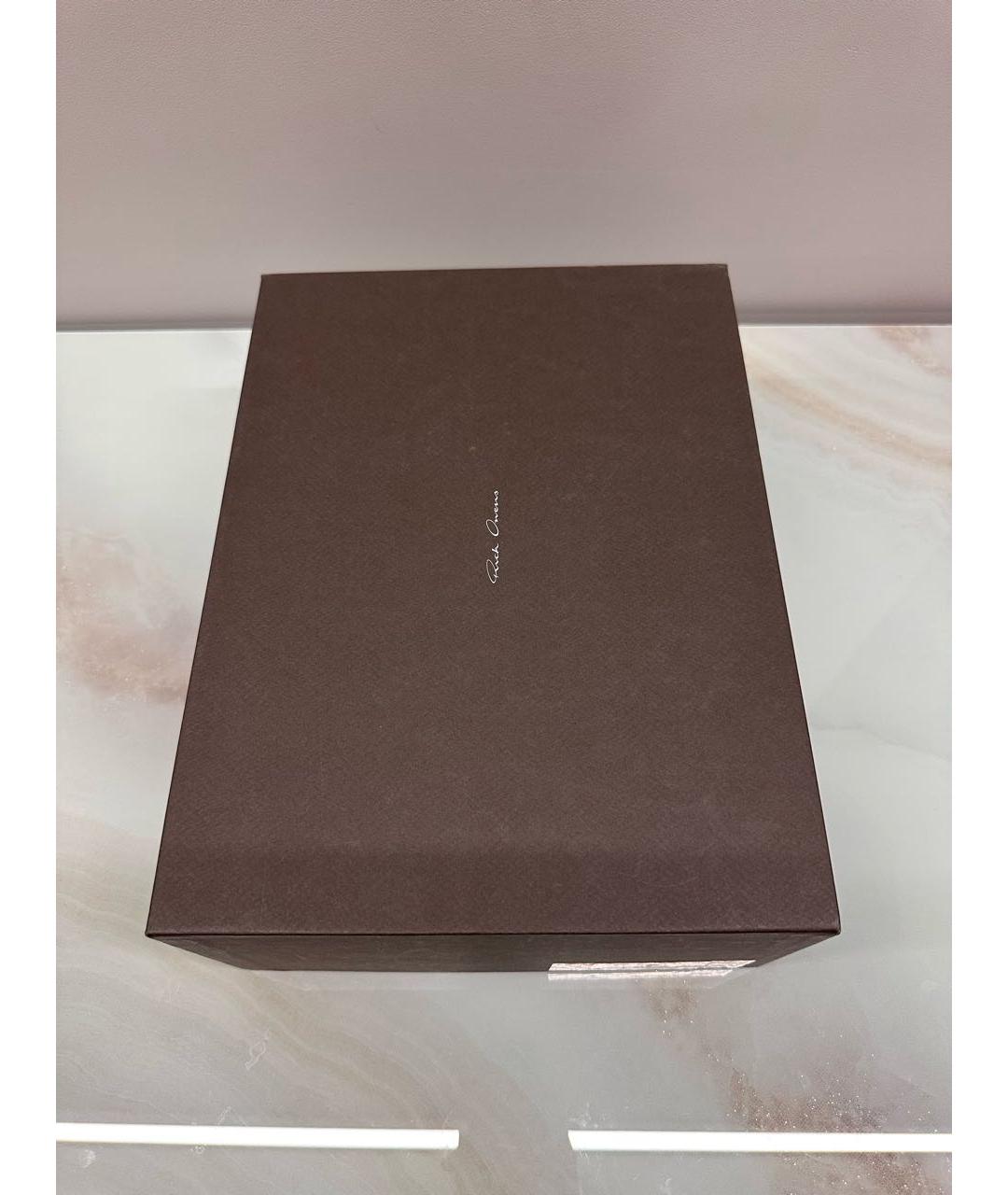 RICK OWENS Черные кожаные низкие кроссовки / кеды, фото 6