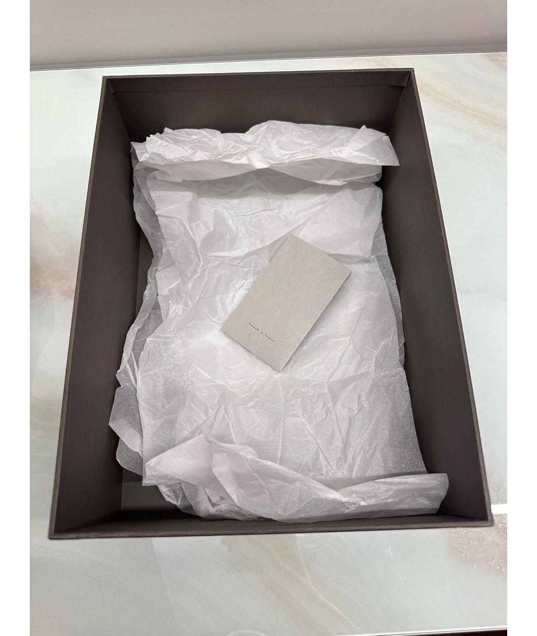 RICK OWENS Черные кожаные низкие кроссовки / кеды, фото 7