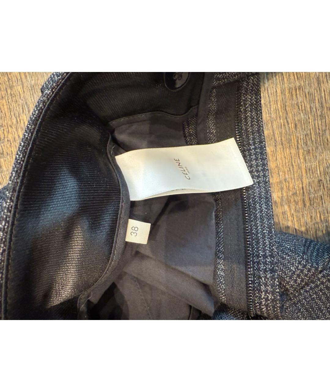 CELINE Серые шерстяные брюки узкие, фото 4