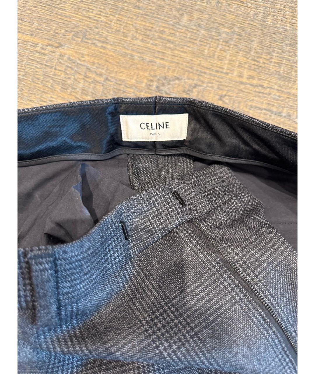 CELINE Серые шерстяные брюки узкие, фото 3