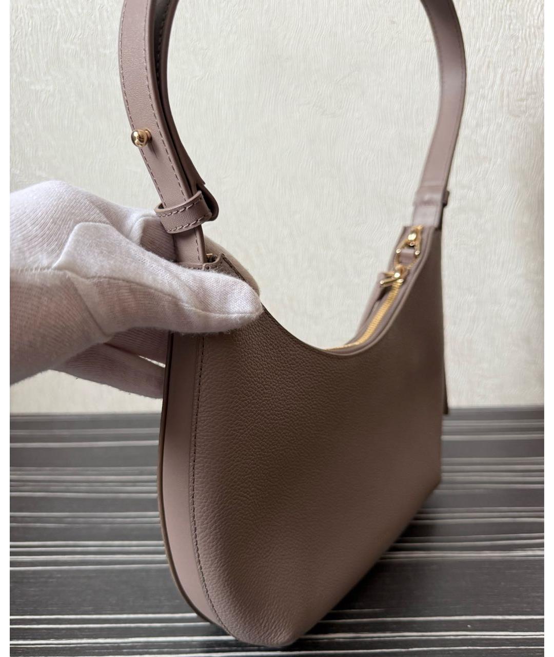 FURLA Бежевая кожаная сумка с короткими ручками, фото 2