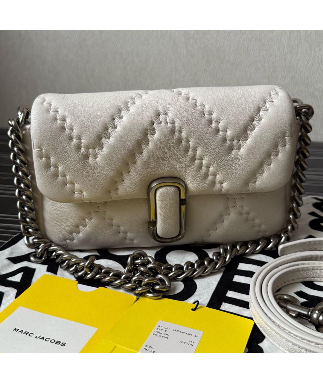 MARC JACOBS Белая кожаная сумка через плечо, фото 7