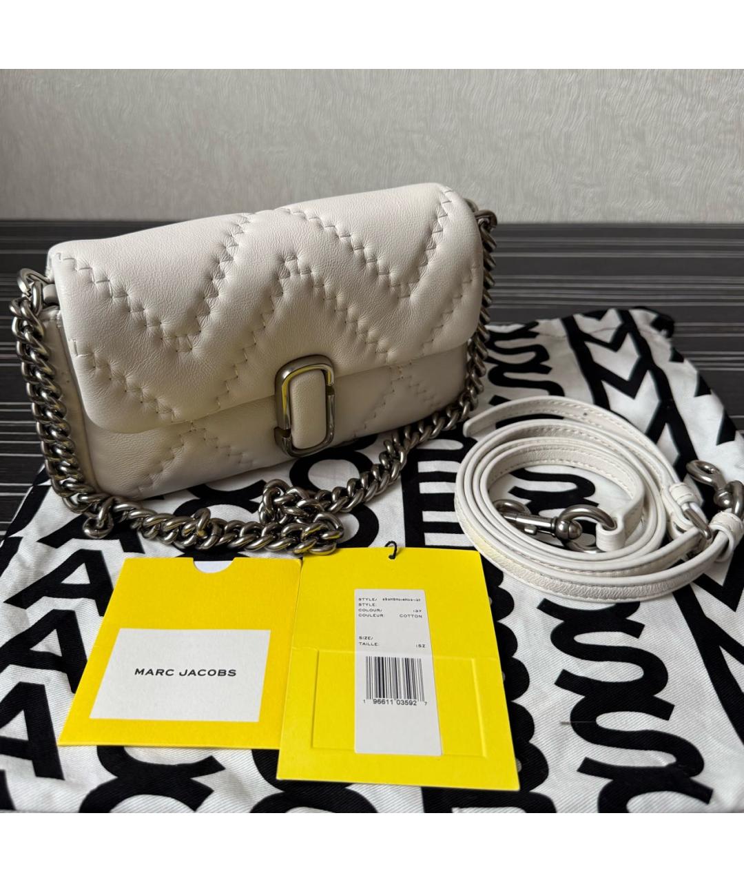 MARC JACOBS Белая кожаная сумка через плечо, фото 6