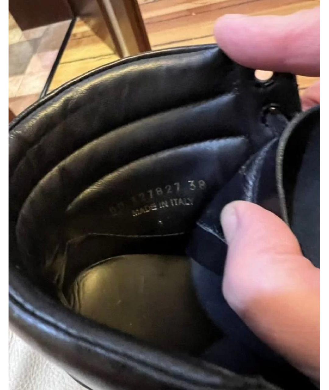 SAINT LAURENT Черные кожаные кеды, фото 3