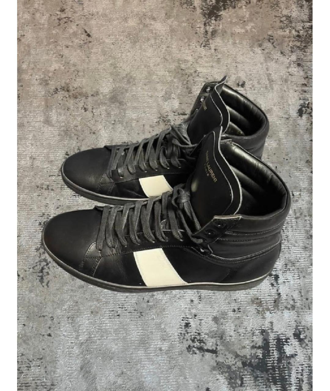 SAINT LAURENT Черные кожаные кеды, фото 5