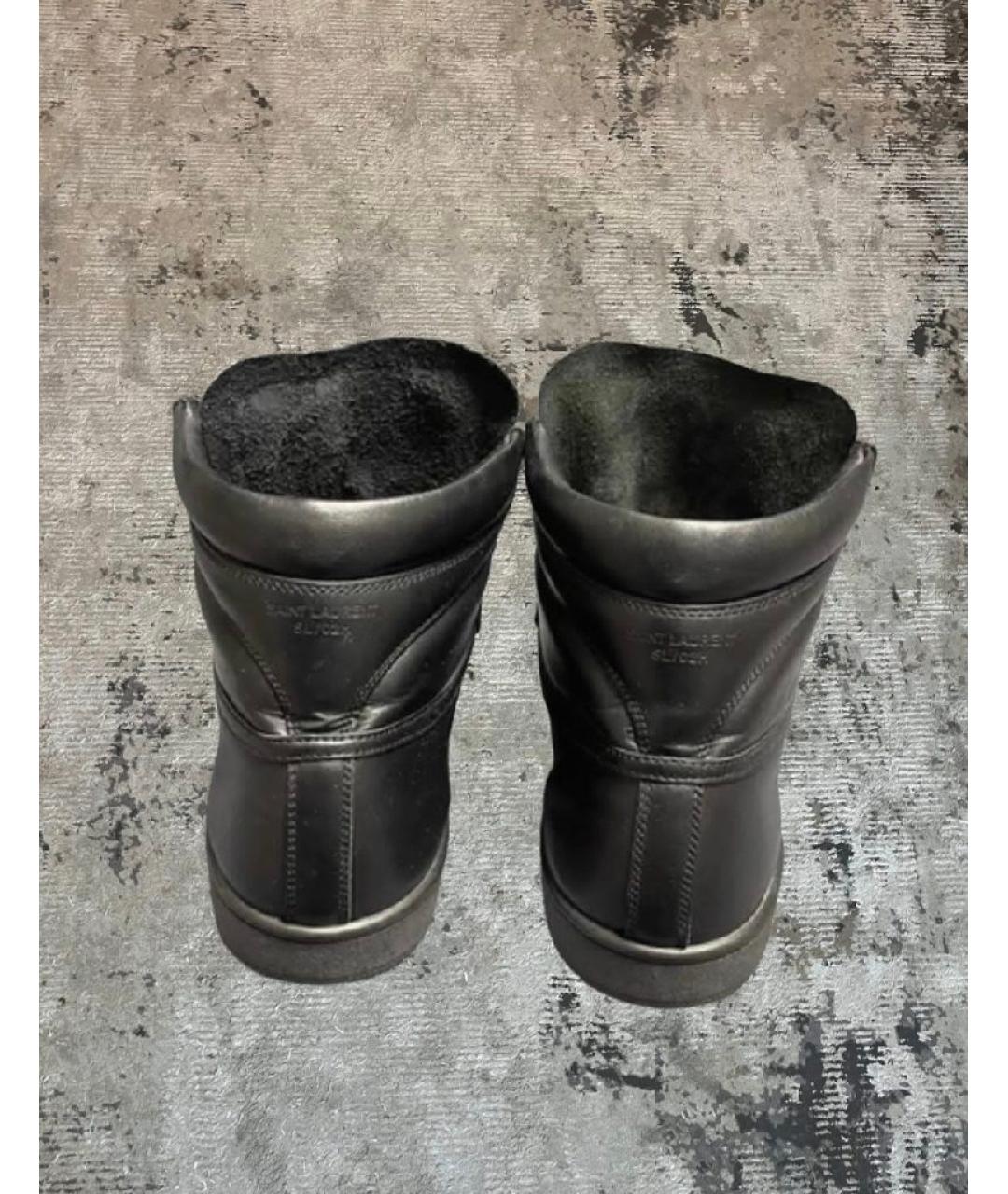 SAINT LAURENT Черные кожаные кеды, фото 4